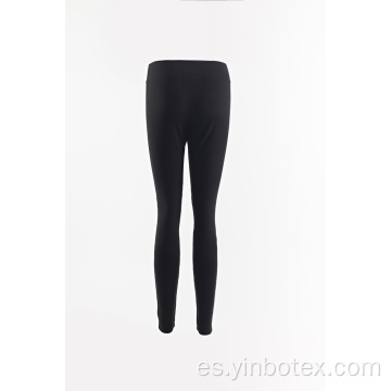 Pantalones legging de tejido combinado de PU